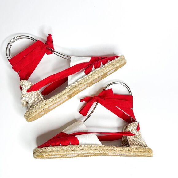 🍋 Hand Made • NEW Women’s Catalan Espadrilles Dali Special Intense Red Sz 39EU - Picture 6 of 9
